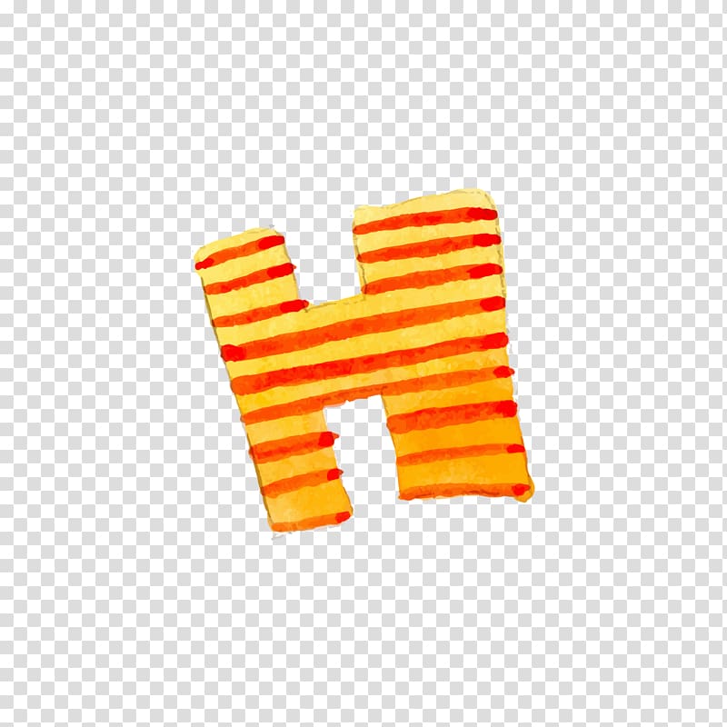 Letter case H Yellow, Yellow orange stripe letters H transparent background PNG clipart