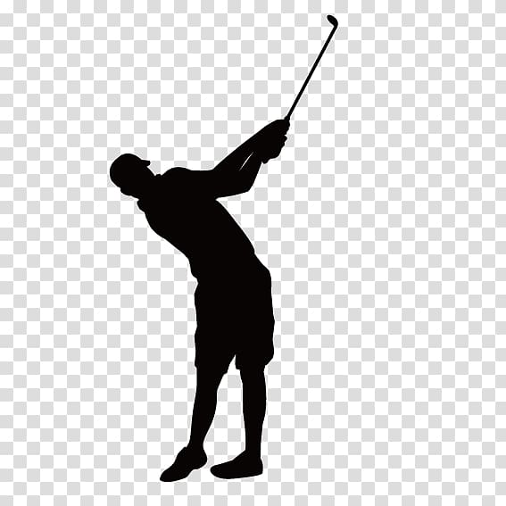 Silhouette Golf, Man playing golf transparent background PNG clipart