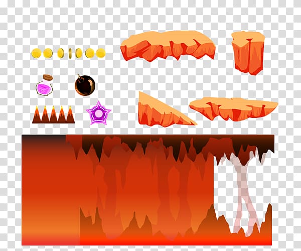 Sprite Lava cave Desktop , cartoon volcano transparent background PNG clipart