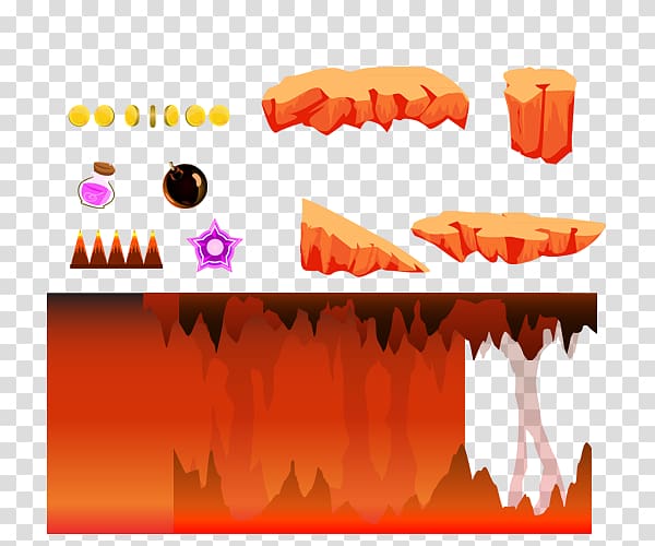 Sprite Lava cave Desktop , cartoon volcano transparent background PNG ...