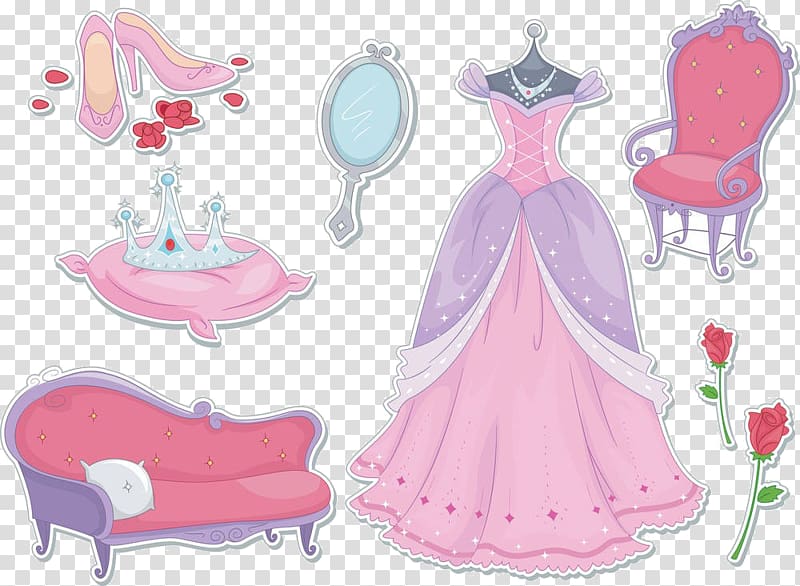Princess Dress, Cartoon princess skirt transparent background PNG clipart