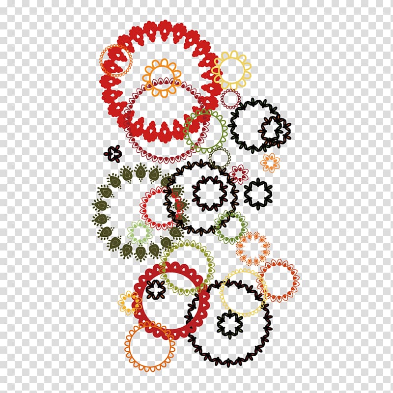 Floral design Textile Pattern, Colored garland transparent background PNG clipart
