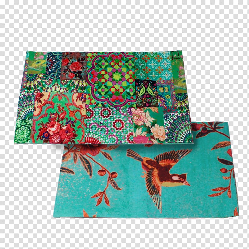 Place Mats Textile Patchwork Canvas Turquoise, patchwork transparent background PNG clipart