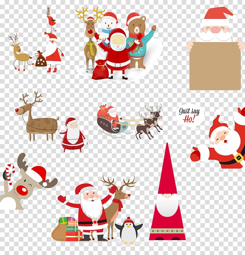 Santa Claus Reindeer Christmas ornament, Santa Claus festival element transparent background PNG clipart