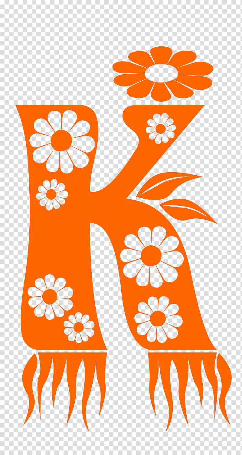 orange letter K illustration, Letter K Floral Style., others transparent background PNG clipart