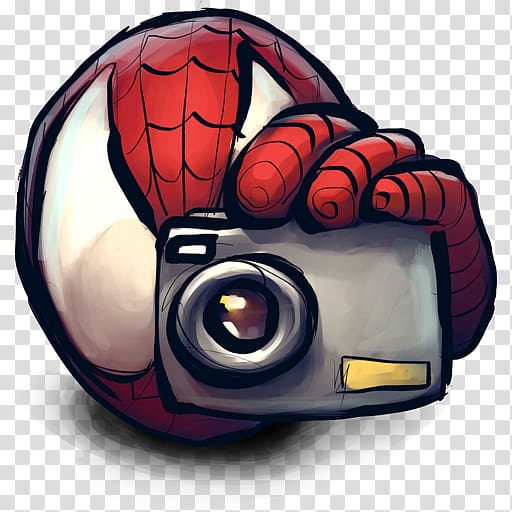 Marvel Spider-Man holding camera illustration, personal protective equipment, Comics Spiderman Cam transparent background PNG clipart
