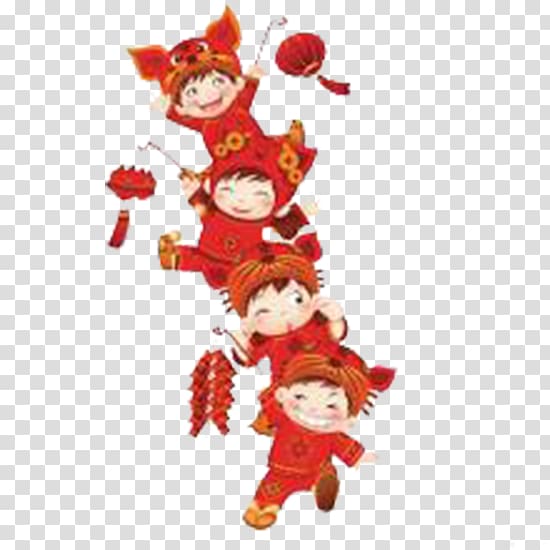Firecracker Chinese New Year Lion dance New Years Day If(we), New Year firecrackers child transparent background PNG clipart