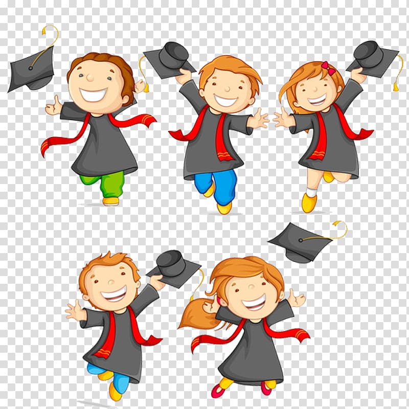five men illustration, Graduation ceremony Pre-kindergarten Pre-school , Cartoon Doctor transparent background PNG clipart