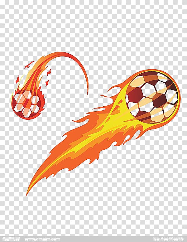 flaming soccer ball illustration, Soccer fire transparent background PNG clipart