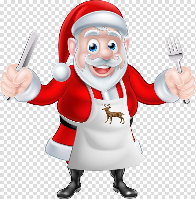 Santa Claus Chef Cooking Christmas, Santa Claus transparent background PNG clipart