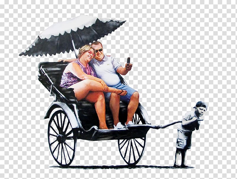 Rickshaw Artist Banksy Street art, banksy transparent background PNG clipart