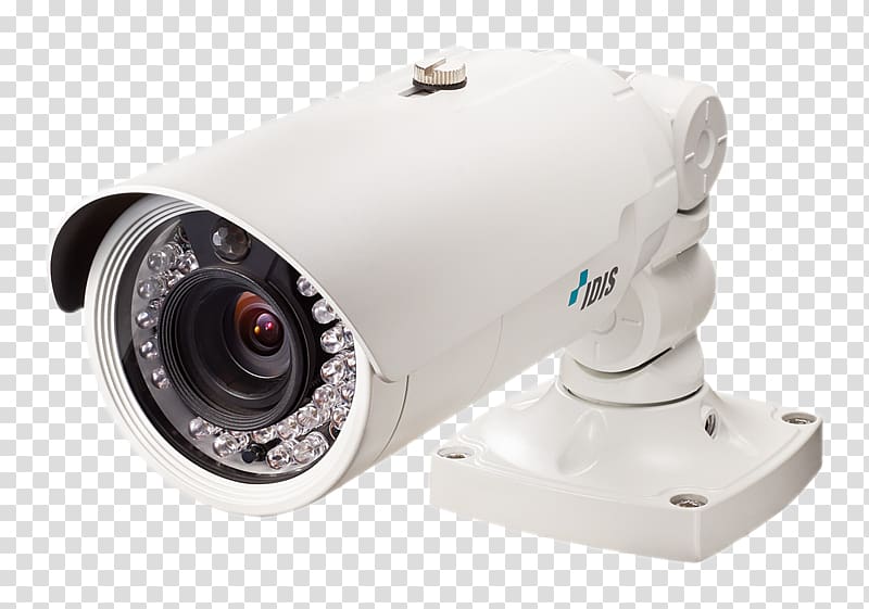 white Idis bullet camera, IP camera 1080p Display resolution IDIS, cctv transparent background PNG clipart