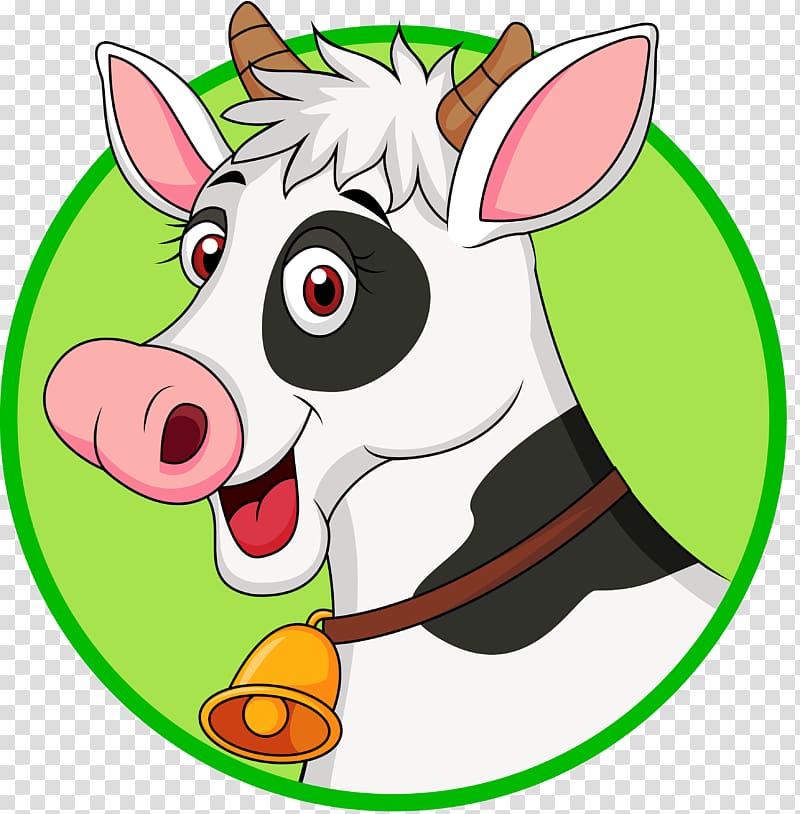 smiling cow illustration, Cattle Cartoon , Cows transparent background PNG clipart