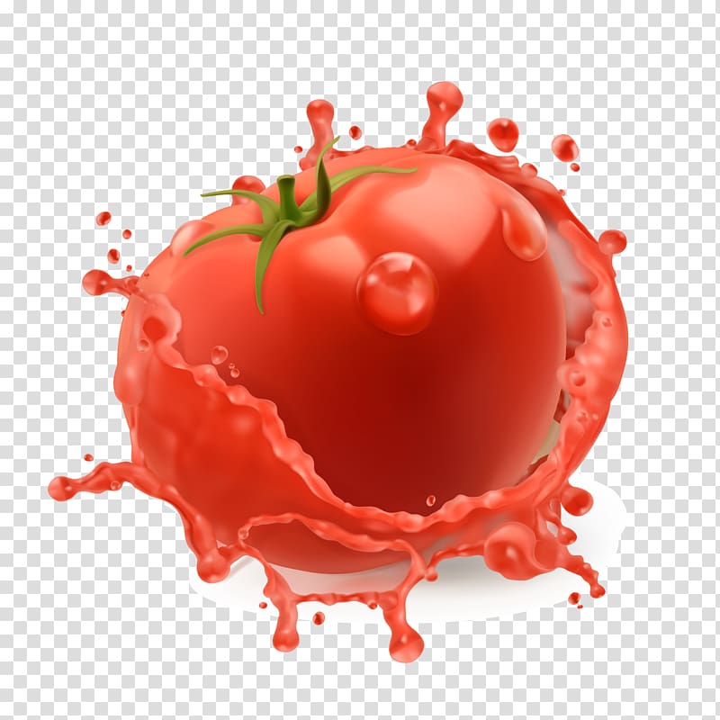 red tomato illustration, Tomato juice , Red fresh squeezed tomato juice transparent background PNG clipart