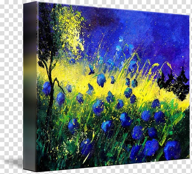 Canvas print Meadow Acrylic paint Poppy, Cornflowers transparent background PNG clipart
