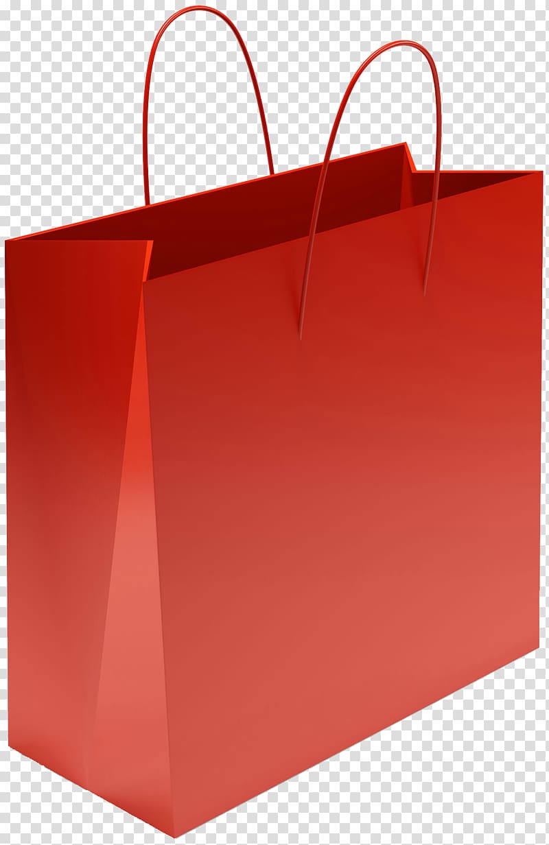 Paper Reusable shopping bag, Red shopping bags transparent background PNG clipart