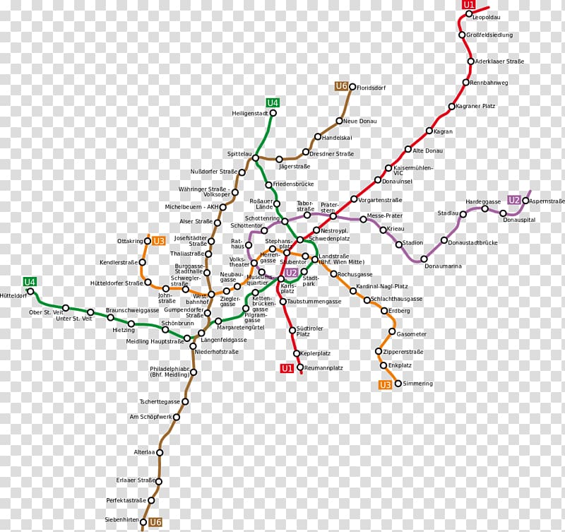 Vienna U-Bahn Rapid transit Commuter Station Map, map transparent background PNG clipart