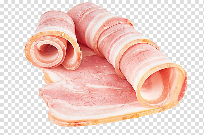 Bacon roll Ham Food, Bacon slices transparent background PNG clipart