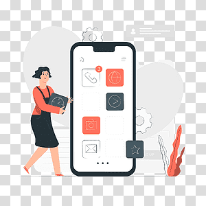 illustration, Mobile apps, mobile, phone, device, technology, game, app, interface, settings, social media, demo transparent background PNG clipart thumbnail