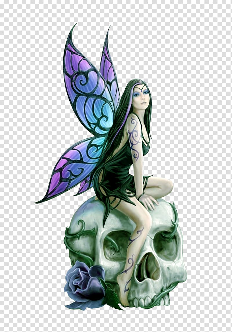 Fairy Elf Fantastic art Skull, Fairy transparent background PNG clipart