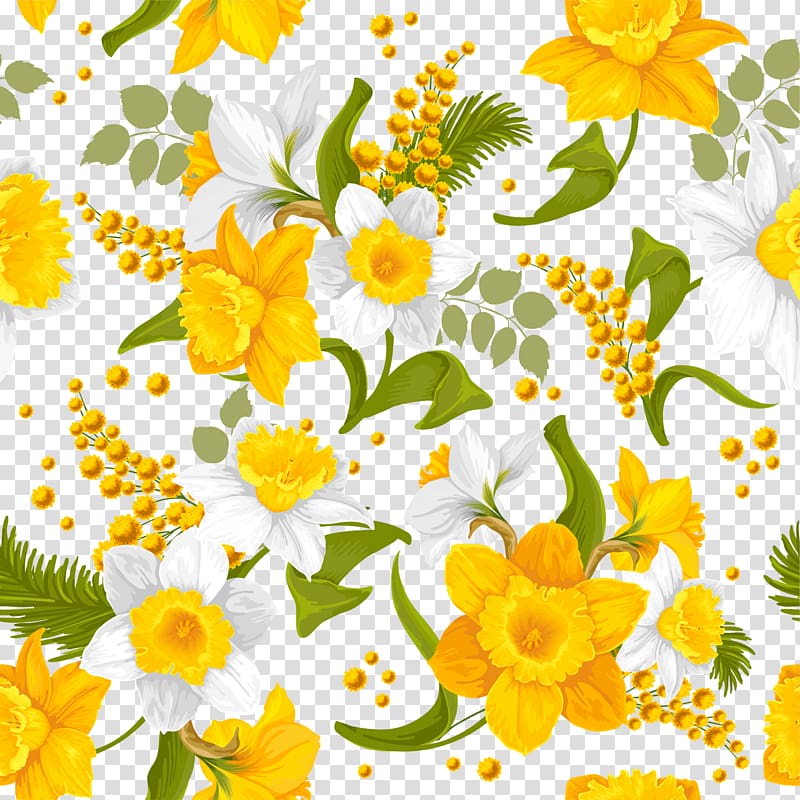 yellow and white petaled flowers art, Yellow Flower, Yellow flower background transparent background PNG clipart
