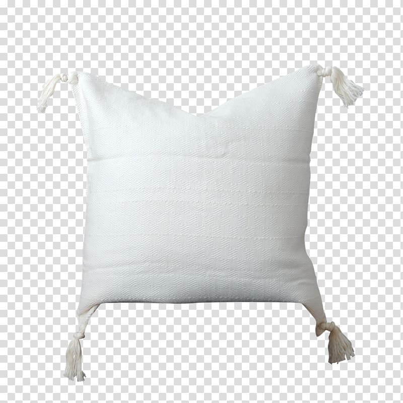 Pillow Cushion White Tassel Cream, Cotton Pillow transparent background PNG clipart