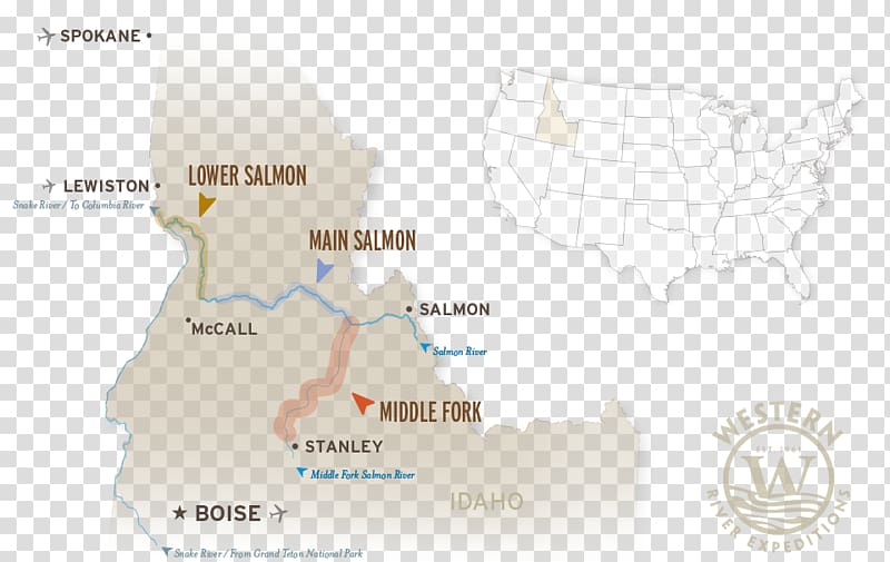 Middle Fork Salmon River Riggins Map, River rafting transparent background PNG clipart