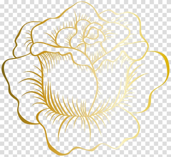 gold rose flower illustration, Rose Flower Gold , Rose gold edge transparent background PNG clipart