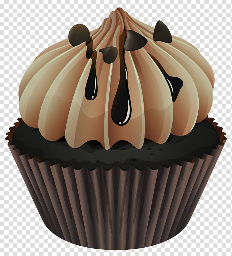 Cupcake Muffin Icing Chocolate , Black chocolate cake transparent background PNG clipart