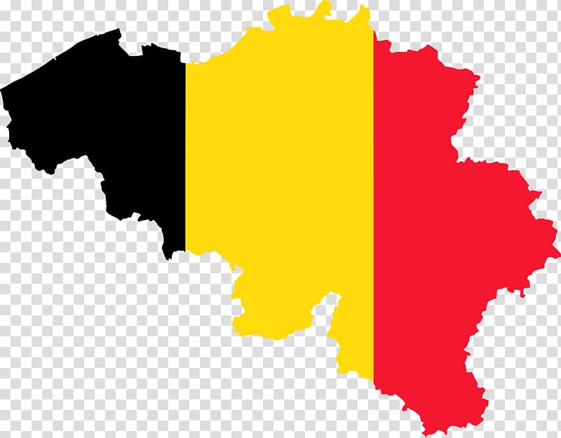 black, yellow, and red map, Belgium Map Flag transparent background PNG clipart