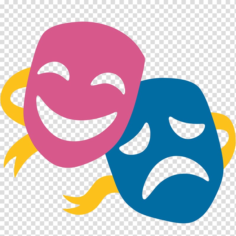 pink and blue masks illustration, Emoji Angry Face Android Unicode, theater transparent background PNG clipart