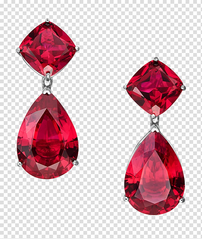 Earring Jewellery Gemstone Red Ruby, NECKLACE transparent background PNG clipart