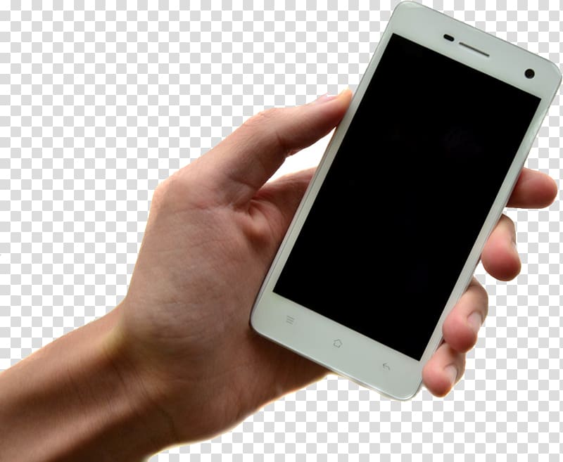 Phone in hand transparent background PNG clipart