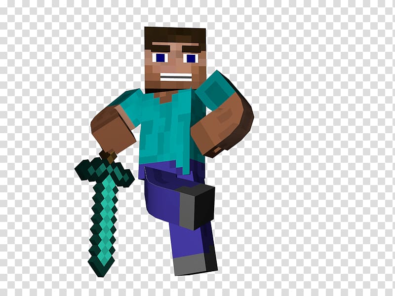 Minecraft character illustration, Man Standing Sword Minecraft transparent background PNG clipart