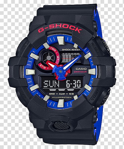 G-Shock Casio Watch Clock Blue, watch transparent background PNG clipart