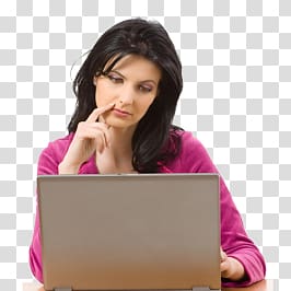 Thinking woman transparent background PNG clipart