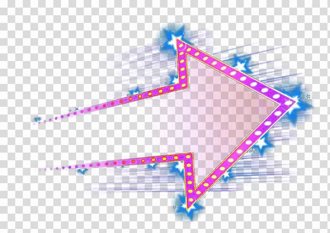 pink and white right arrow illustration, Neon lighting Arrow Icon, Free neon light effect arrow to pull material transparent background PNG clipart