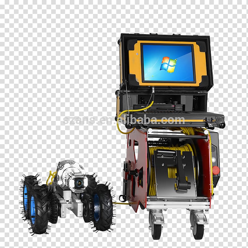 Robot Pipeline video inspection Technology System, robot transparent background PNG clipart