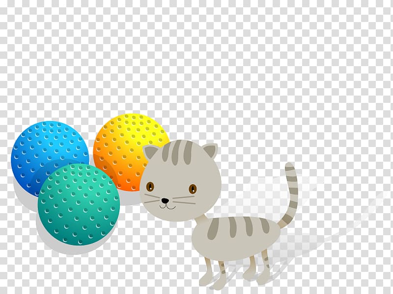 Cat Toy Illustration, cat,Ball transparent background PNG clipart
