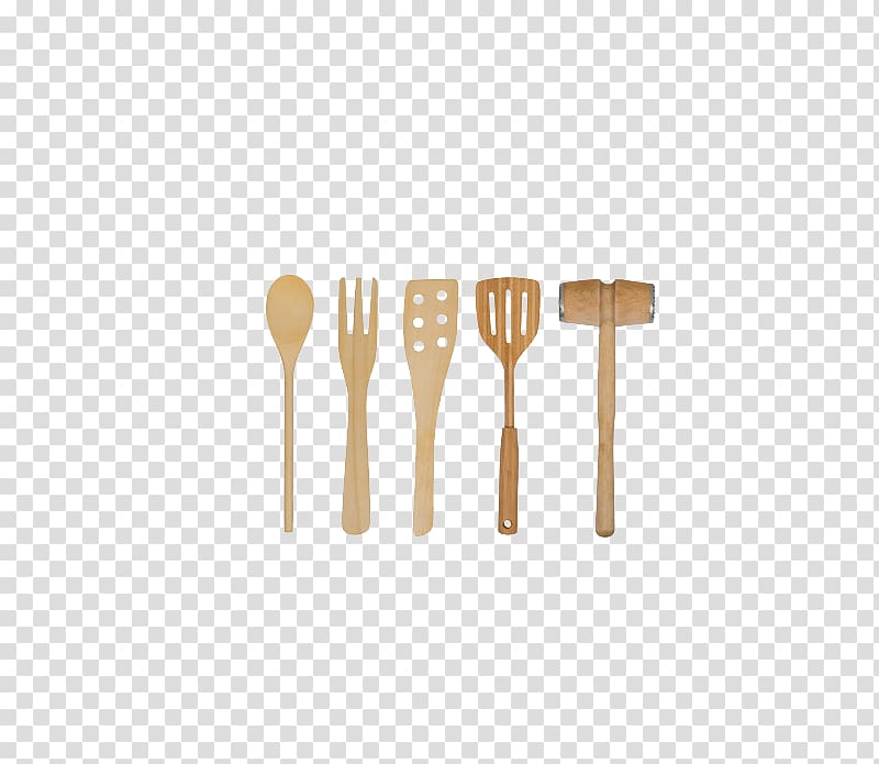 Spoon Fork Kitchen utensil Pattern, Set of wooden kitchen utensils transparent background PNG clipart