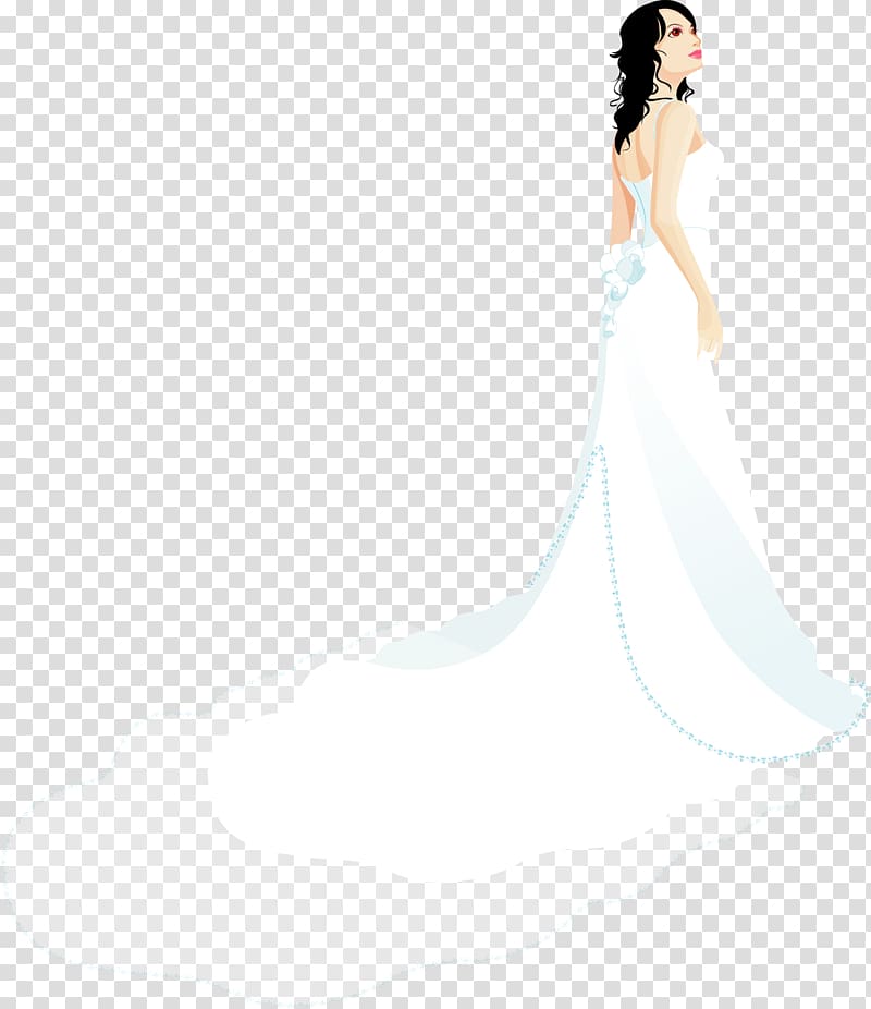 Wedding dress Bride Beauty Girl Pattern, Hand-painted bride transparent background PNG clipart