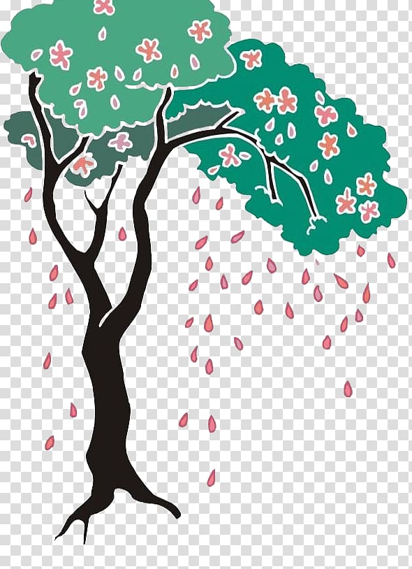 Branch Tree Drawing , Free falling Peach pull material transparent background PNG clipart