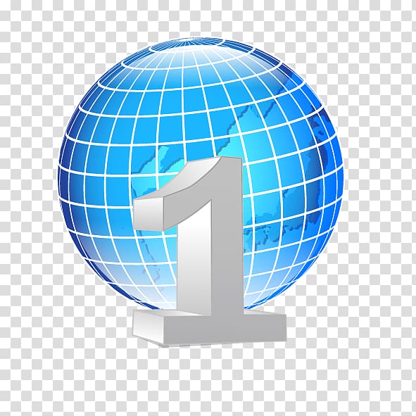 Earth Digital data Icon, Blue Earth,Number 1 transparent background PNG clipart