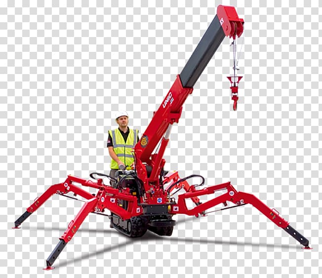 Mobile crane クローラークレーン Spider Heavy Machinery, crane transparent background PNG clipart