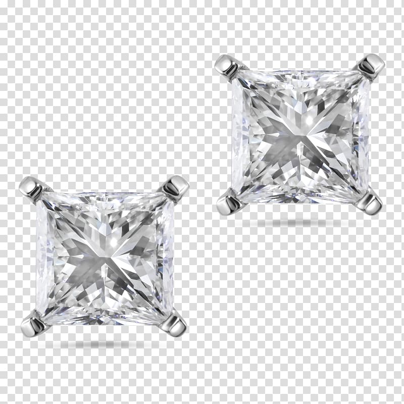 Earring Jewellery Princess cut Diamond cut, diamond transparent background PNG clipart