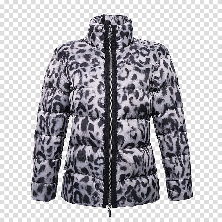 Jacket Fashion Coat Ms., Ms. Leopard Down transparent background PNG clipart