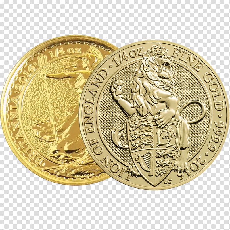 The Queen\'s Beasts United Kingdom Gold coin, Coin Collecting transparent background PNG clipart