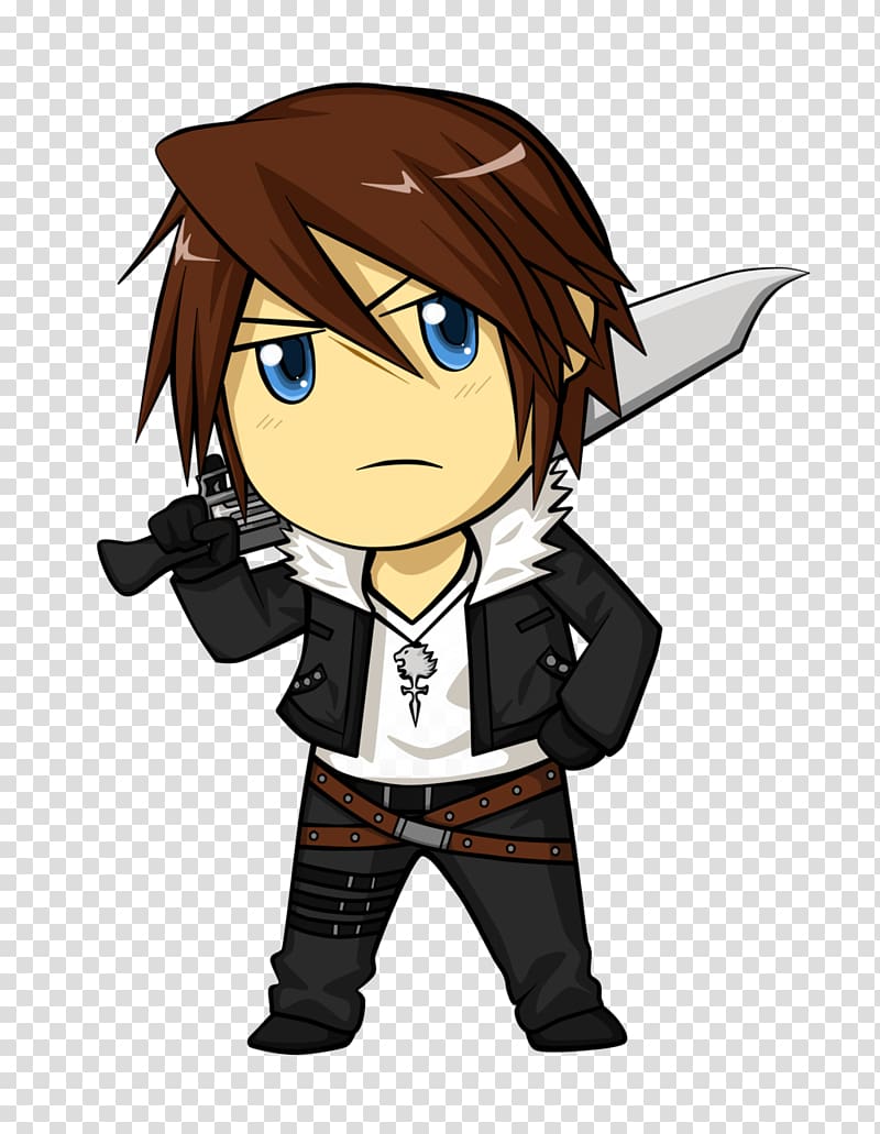 Final Fantasy VIII World of Final Fantasy Final Fantasy XIII Final Fantasy XIV Squall Leonhart, Chibi transparent background PNG clipart