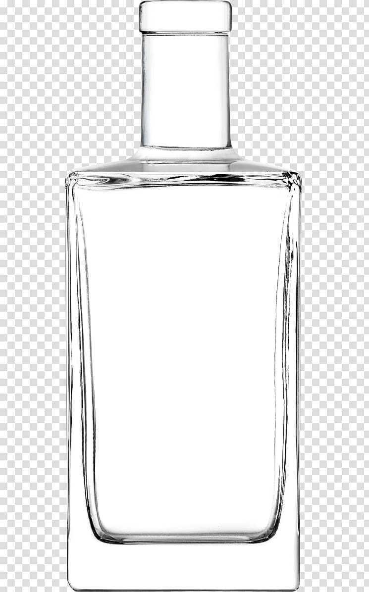 Glass bottle Gin, glass plate transparent background PNG clipart
