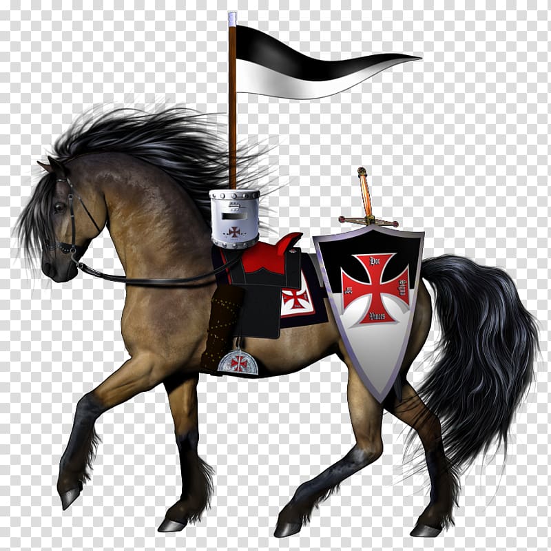 Crusades Horse Knight, horse transparent background PNG clipart